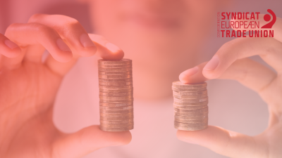 Pièces en euros. Une pile plus grande que l'autre