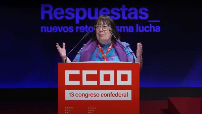 Esther Lynch addressing the CCOO congress on 19 June 2025