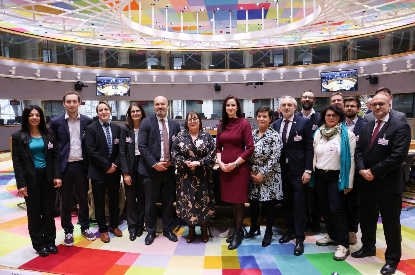 Inga Ruginiene as Vice-President of the ETUC, with the trade union delegation to the Tripartite Social Summit of the EU